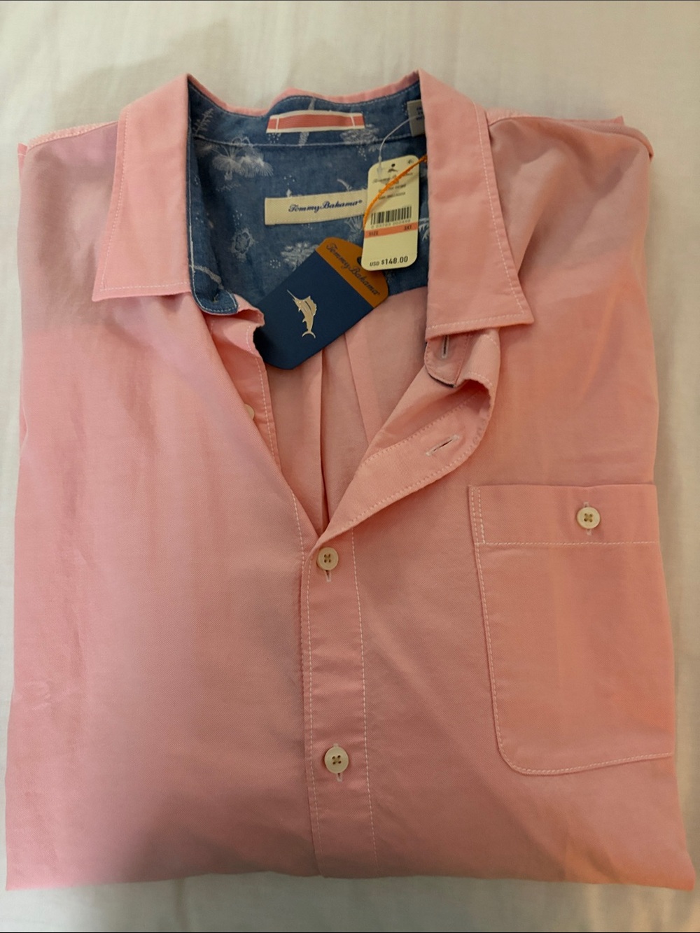 Tommy Bahama Light Pink Long-Sleeve Button-Down Shirt